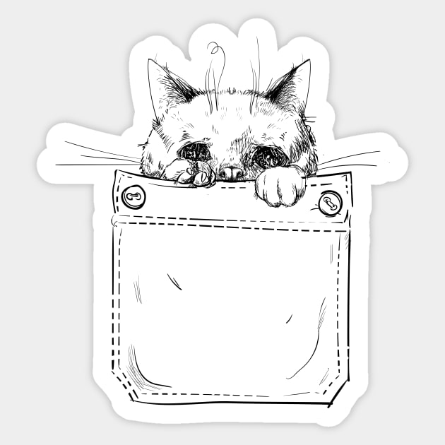 Pocket Kitten Sticker by EveFarb